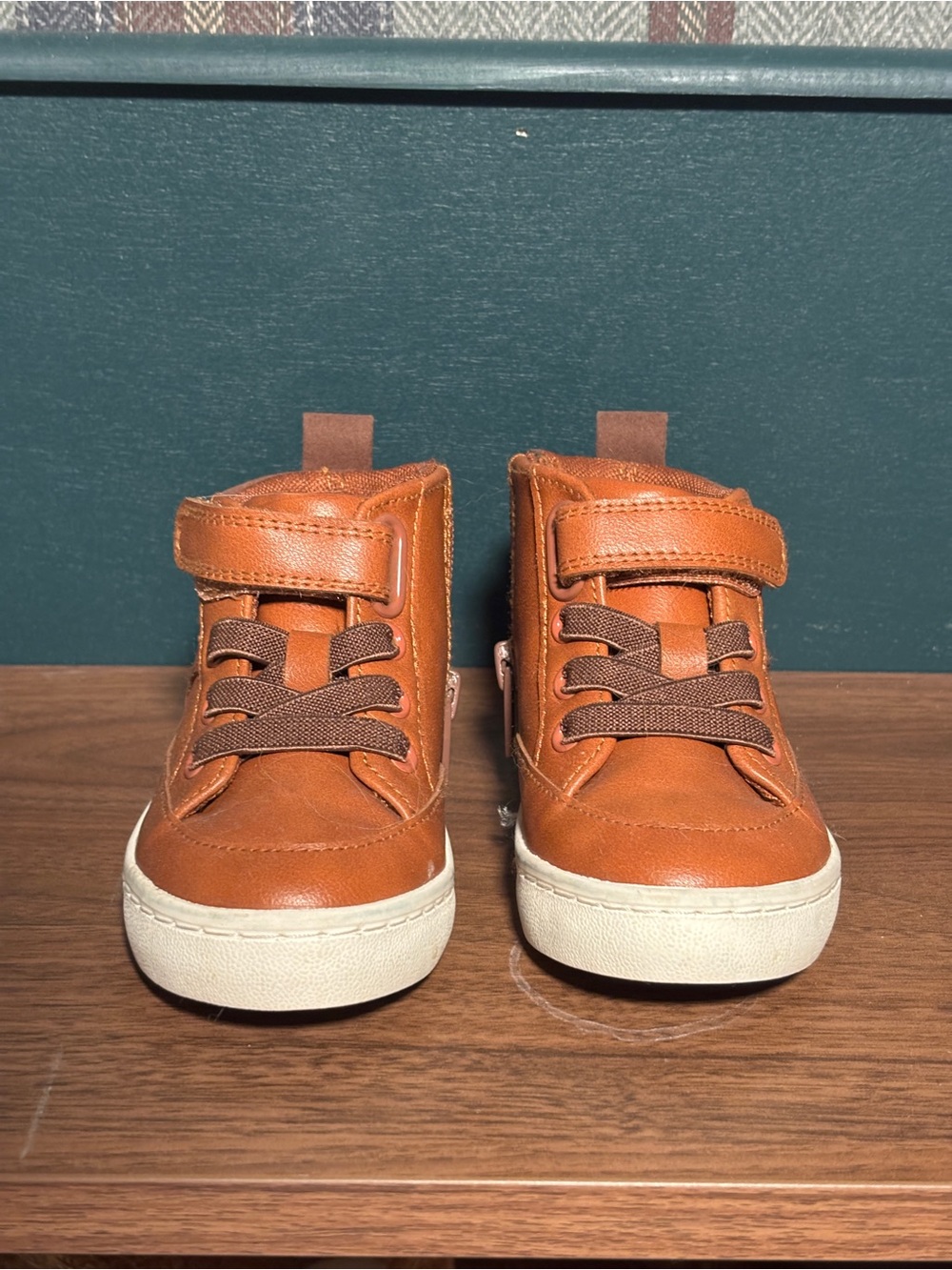 Cat & Jack Tan/Brown High-Top Kids Sneakers with Velcro